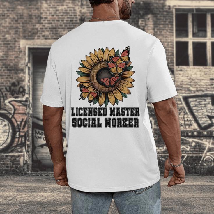 Licensed Masters Social Work Worker LMSW Graduation 2026 Men's Back Print T-Shirt