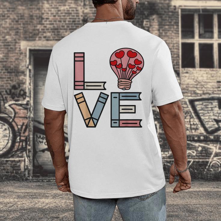 Love Books Reading Men's Back Print T-Shirt Love Books Reading Men's Back Print T-Shirt