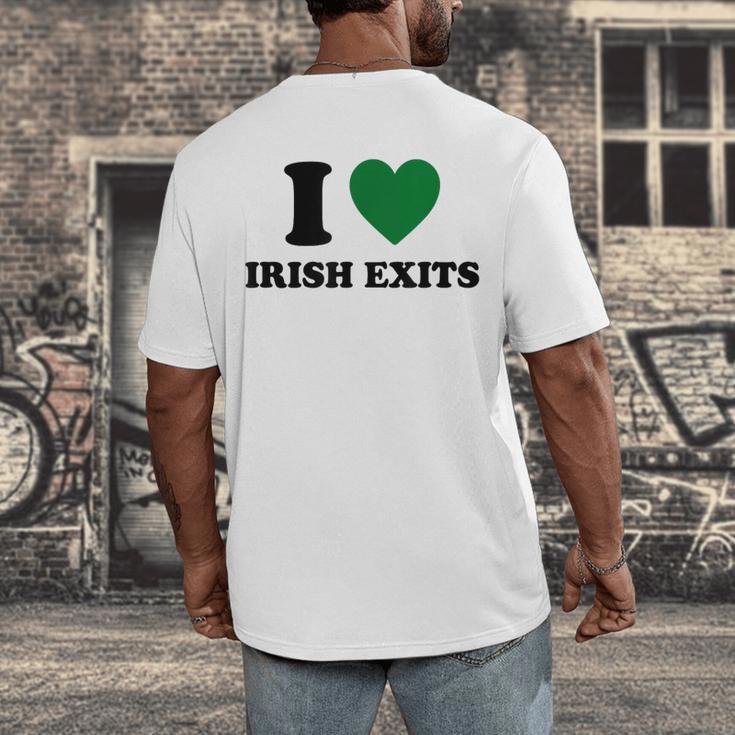 I Love Irish Exits St Patrick's Day Introvert Party Men's Back Print T-Shirt I Love Irish Exits St Patrick's Day Introvert Party Men's Back Print T-Shirt