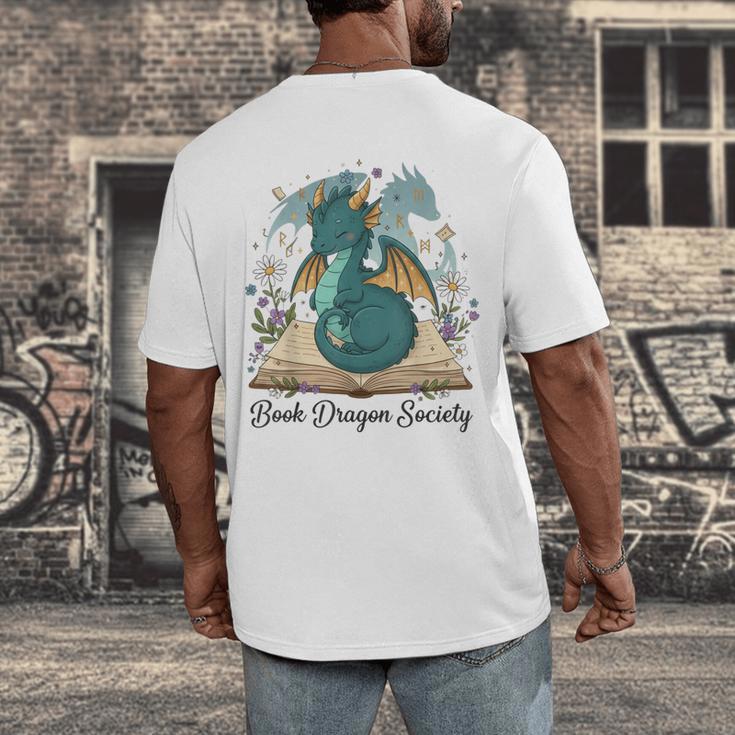 Magical Book Dragon Fantasy Reading Enthusiast Art Men's Back Print T-Shirt Magical Book Dragon Fantasy Reading Enthusiast Art Men's Back Print T-Shirt