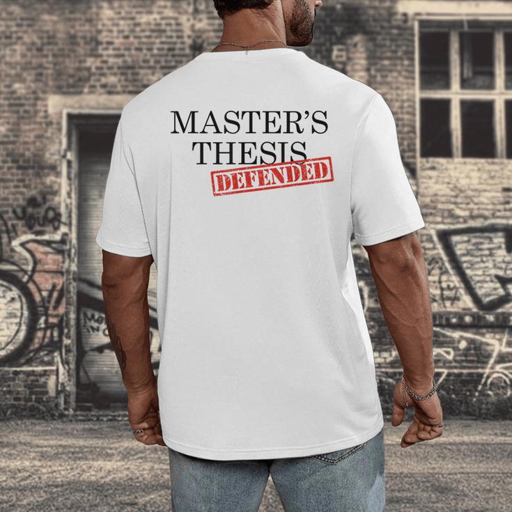 Master's Thesis Defense Tshirt Masters Graduation Shirt Men's Back Print T-Shirt
