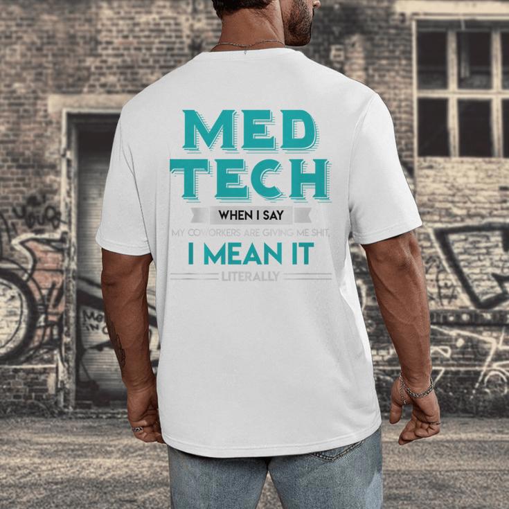 Med Tech Medical Technician Gag Lab Graduation Premium Men's Back Print T-Shirt