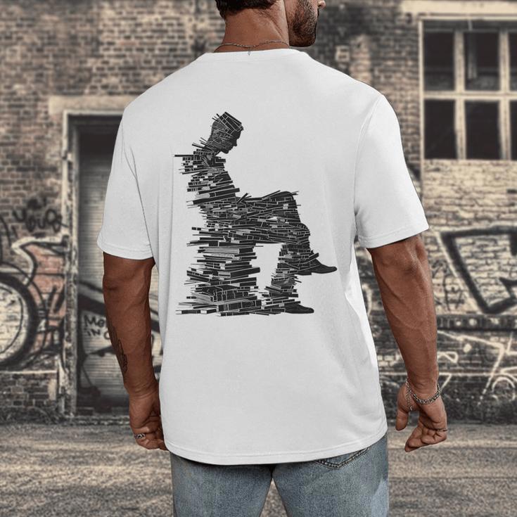 Men Pixel Art Geometric Book Human Drawing Graphic Men Men's Back Print T-Shirt