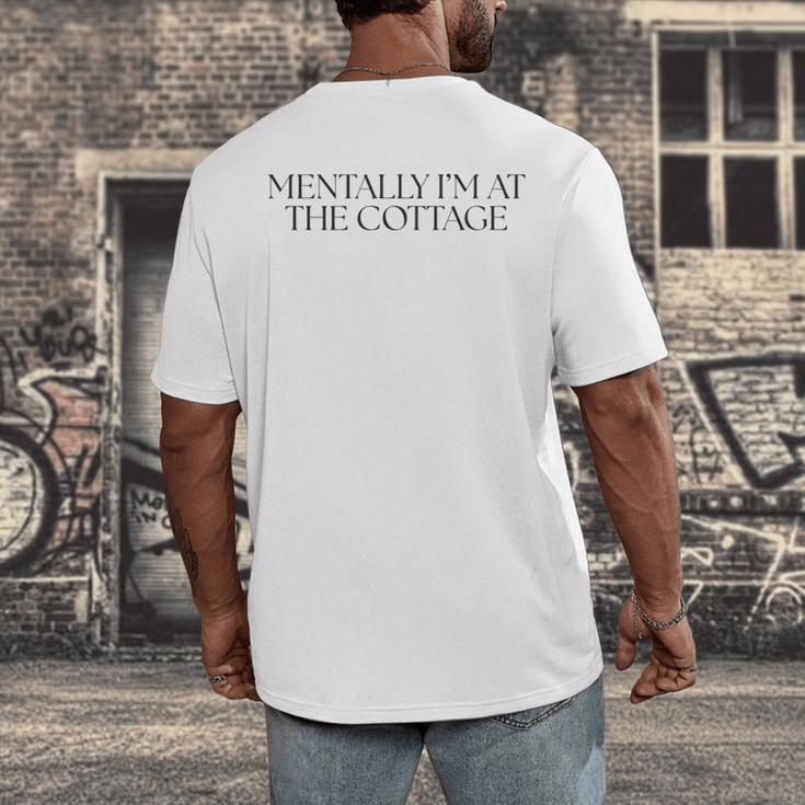Mentally I'm At The Cottage Bookish Romance Book Lover Men's Back Print T-Shirt Mentally I'm At The Cottage Bookish Romance Book Lover Men's Back Print T-Shirt