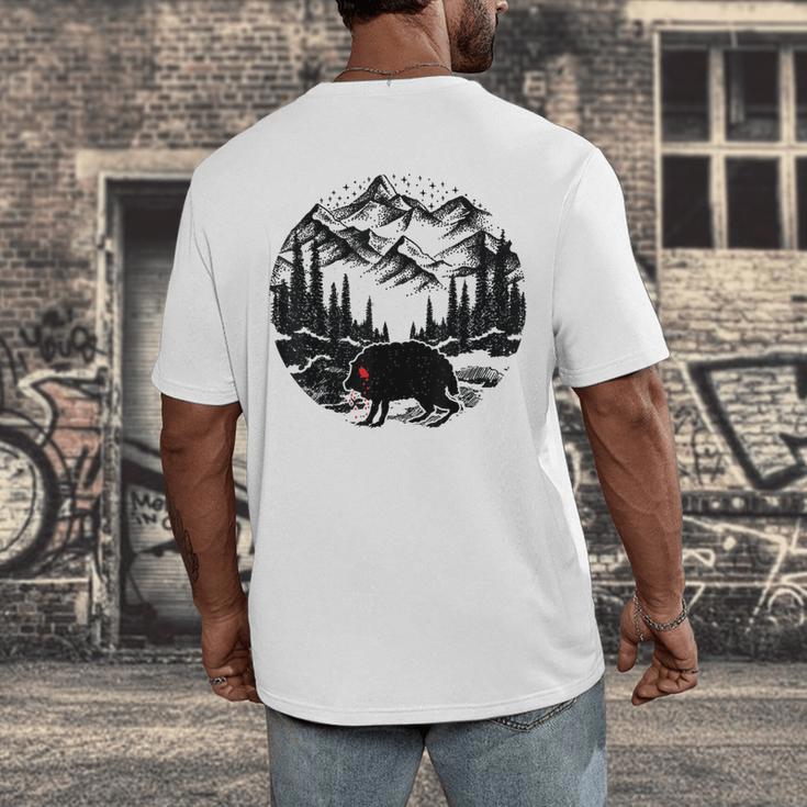 Monster Squonk In Forest Folklore Cryptid Introvert Men's Back Print T-Shirt Monster Squonk In Forest Folklore Cryptid Introvert Men's Back Print T-Shirt