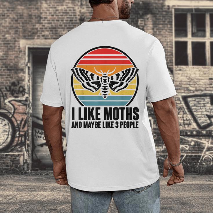 I Like Moths And Maybe 3 People Insect Moth Lovers Introvert Men's Back Print T-Shirt