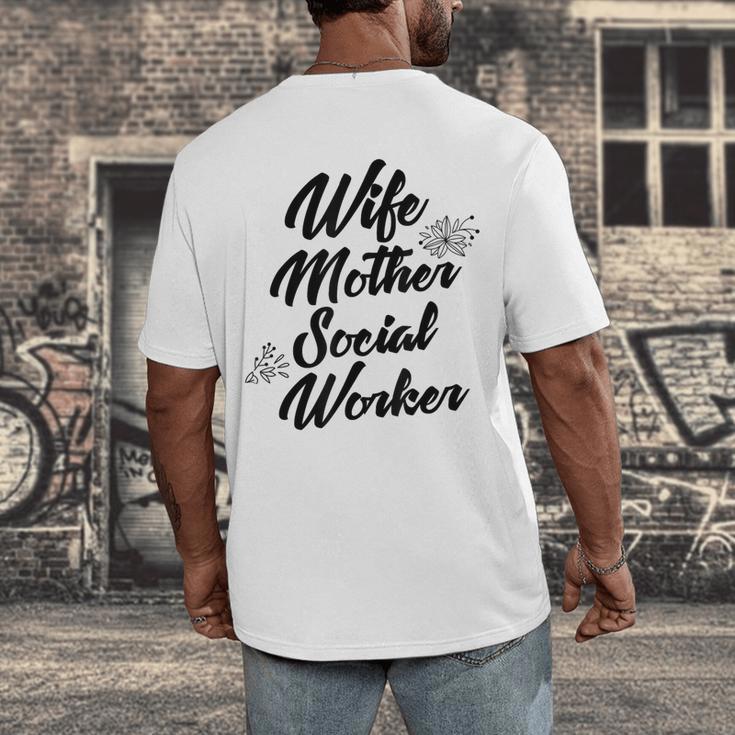 MSW Mom Graduation T-Shirt Social Worker Wife Mother Men's Back Print T-Shirt