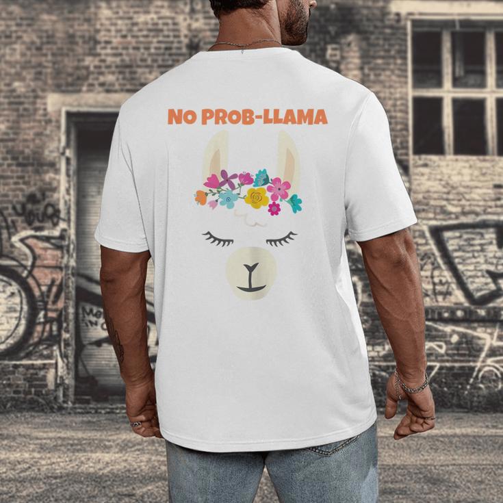 No Prob Llama Birthday Graduation Women Kids Girls Men's Back Print T-Shirt