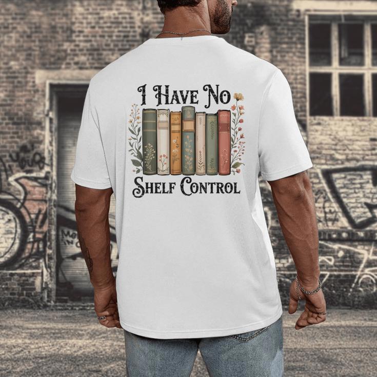 I Have No Shelf Control Flower Book Bookish Men's Back Print T-Shirt
