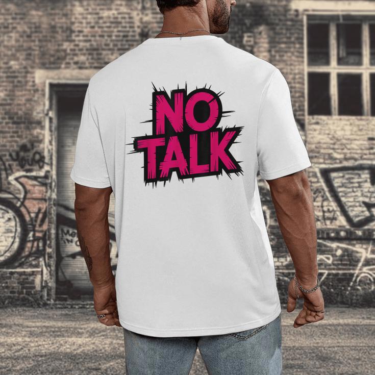 No Small Talk Zone – Introvert Quote Men's Back Print T-Shirt No Small Talk Zone – Introvert Quote Men's Back Print T-Shirt
