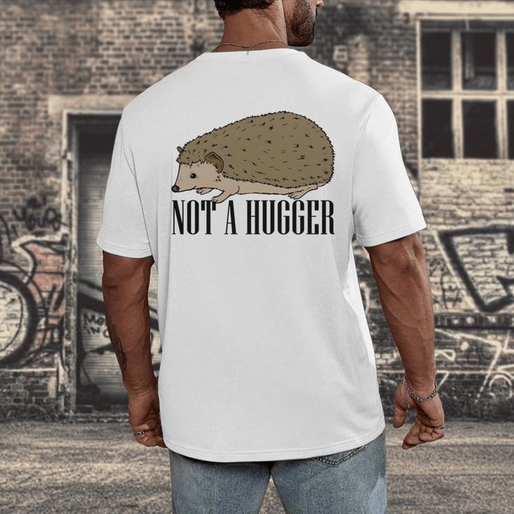 Not A Hugger Hedgehog Introvert Sarcasm Antisocial Men's Back Print T-Shirt Not A Hugger Hedgehog Introvert Sarcasm Antisocial Men's Back Print T-Shirt