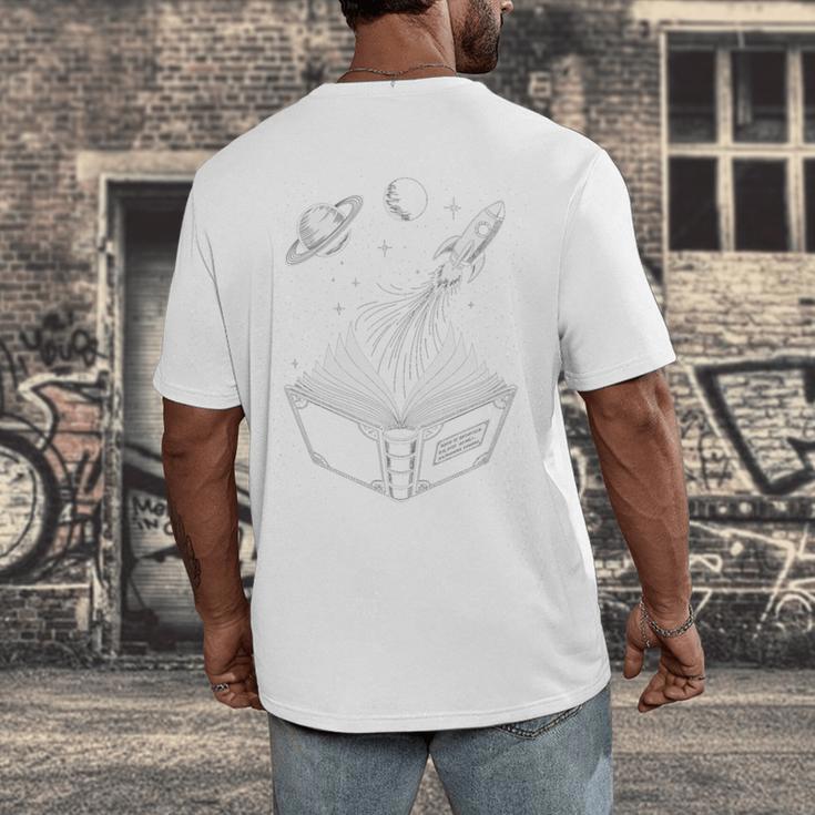 Novelty Universe Books Galaxy Adventure Drawing Women Men Men's Back Print T-Shirt