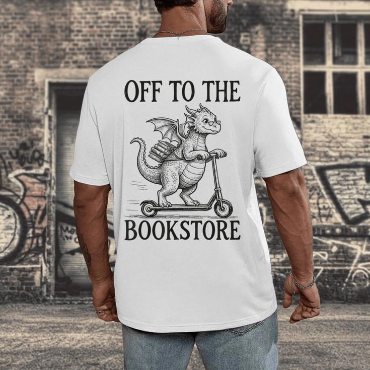 Off To The Bookstore Reading Bookworm Men's Back Print T-Shirt