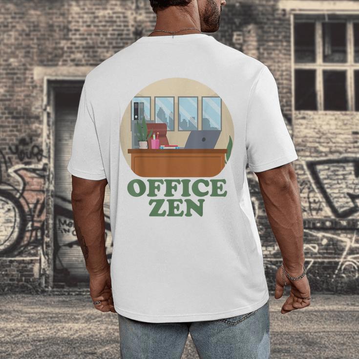 Office Zen Introvert Office Staff Secretary Employee Admin Men's Back Print T-Shirt