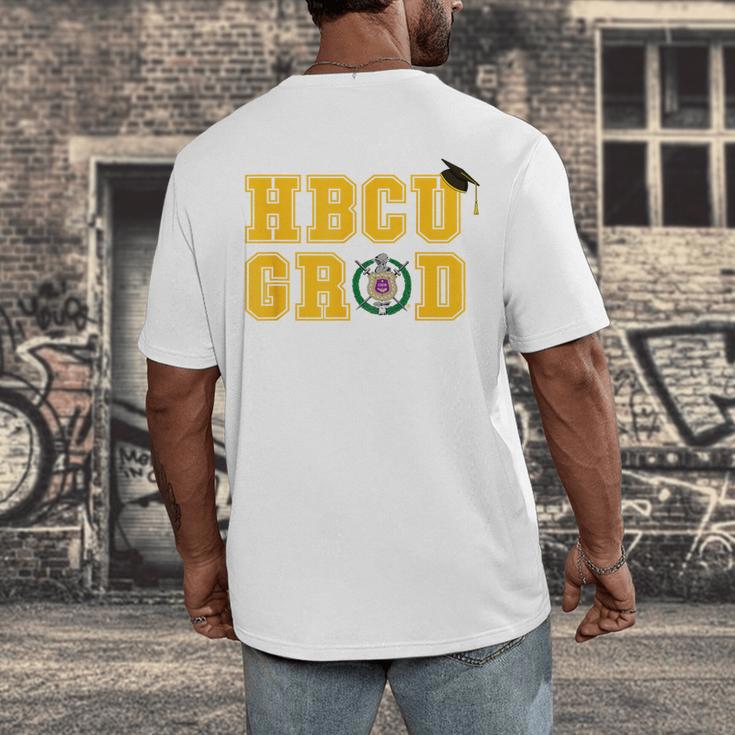 Omega Psi Phi Fraternity Paraphernalia HBCU Graduation Men's Back Print T-Shirt