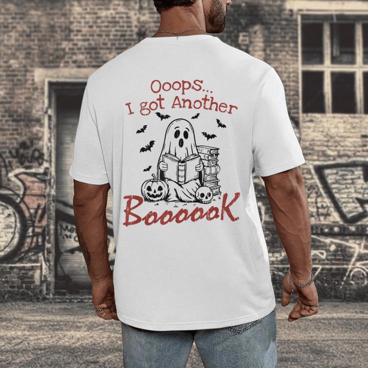 Oops I Got Another Book Boo Ghost Read Book Men's Back Print T-Shirt Oops I Got Another Book Boo Ghost Read Book Men's Back Print T-Shirt