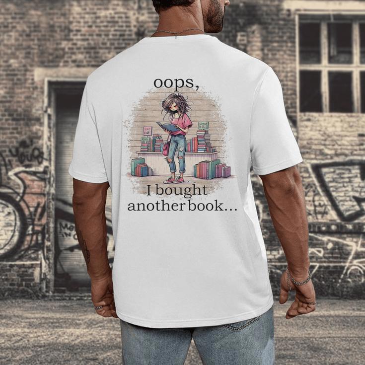 Oops I Bought Another Book Book Woman Sarcastic Men's Back Print T-Shirt
