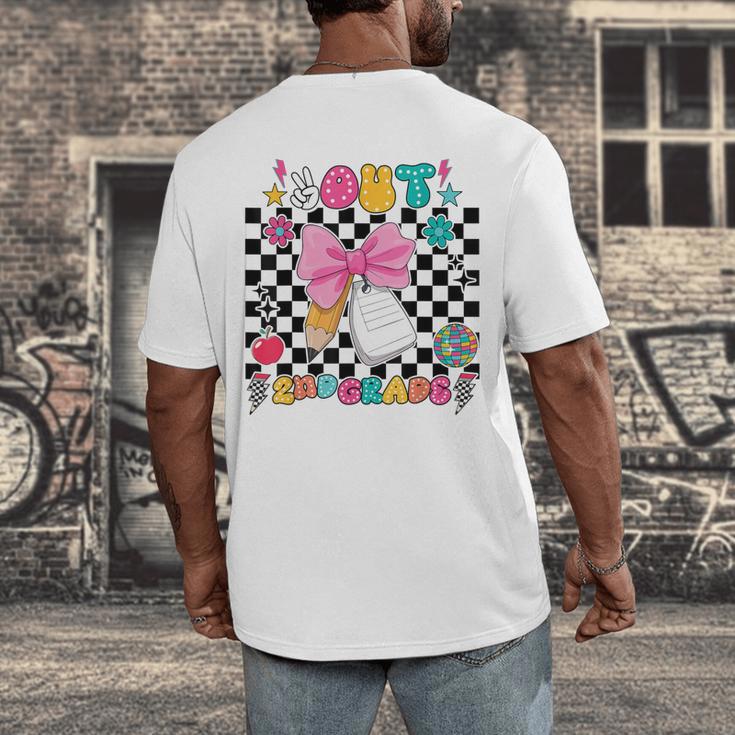 Peace Out 2nd Grade Graduation Last Day School Second Grade Men's Back Print T-Shirt