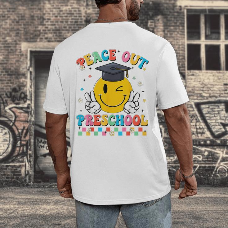 Peace Out Preschool Graduation Last Day Teachers Boys Girls Men's Back Print T-Shirt