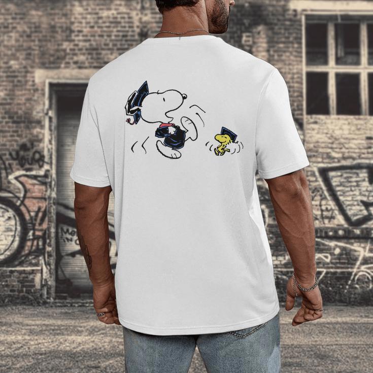 Peanuts Graduation Squad Snoopy Woodstock Raglan Baseball Tee Men's Back Print T-Shirt