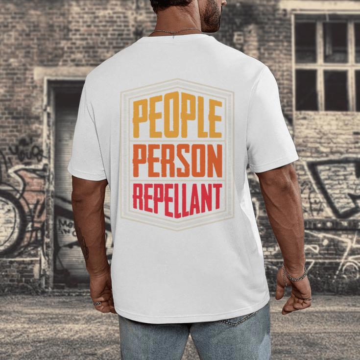 People Person Repellant Introvert Premium Men's Back Print T-Shirt People Person Repellant Introvert Premium Men's Back Print T-Shirt