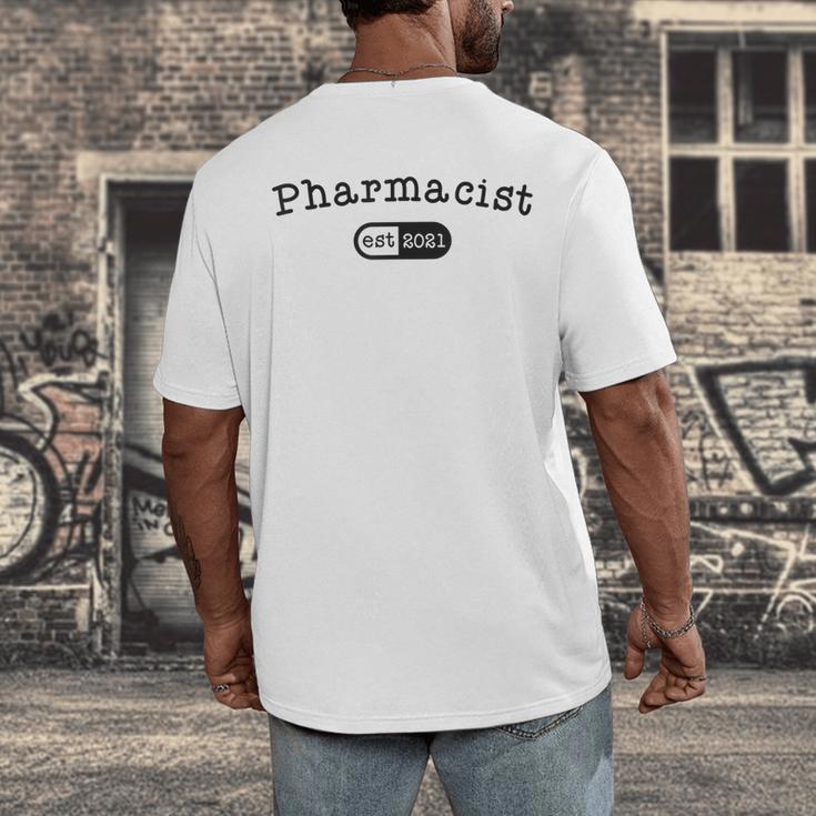 Pharmacy Student TShirt Pharmacist Graduation Est 2021 Men's Back Print T-Shirt