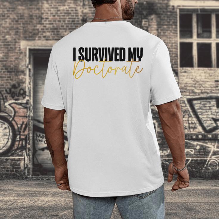 Phd Graduation Doctorate Degree Dissertation Masteral Grad Men's Back Print T-Shirt