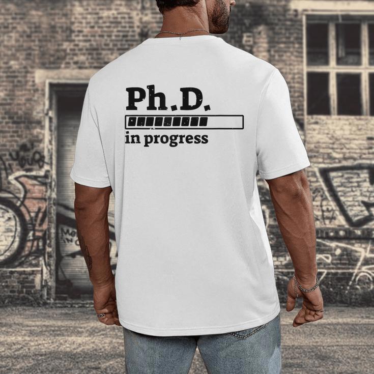 PhD In Progress Graduation Progress Bar Shirt Men's Back Print T-Shirt