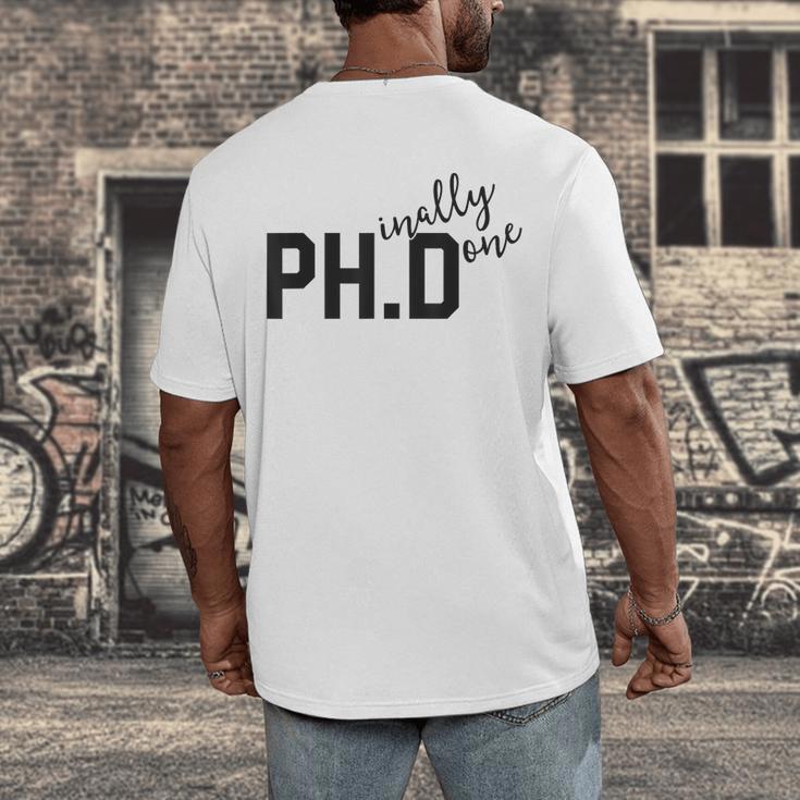PhD Shirt Phinally Finally Done Graduation Her Men's Back Print T-Shirt