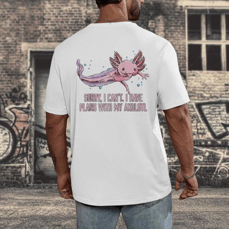 I Have Plans With My Axolotl Salamander Introvert Raglan Baseball Tee Men's Back Print T-Shirt I Have Plans With My Axolotl Salamander Introvert Raglan Baseball Tee Men's Back Print T-Shirt