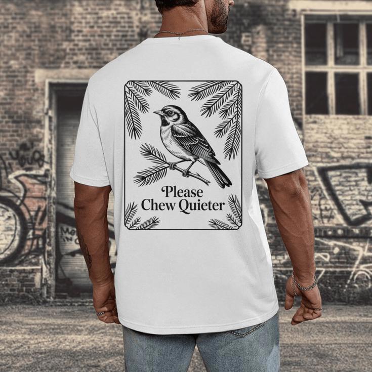 Please Chew Quieter Introvert Nature Bird Lover Men's Back Print T-Shirt Please Chew Quieter Introvert Nature Bird Lover Men's Back Print T-Shirt