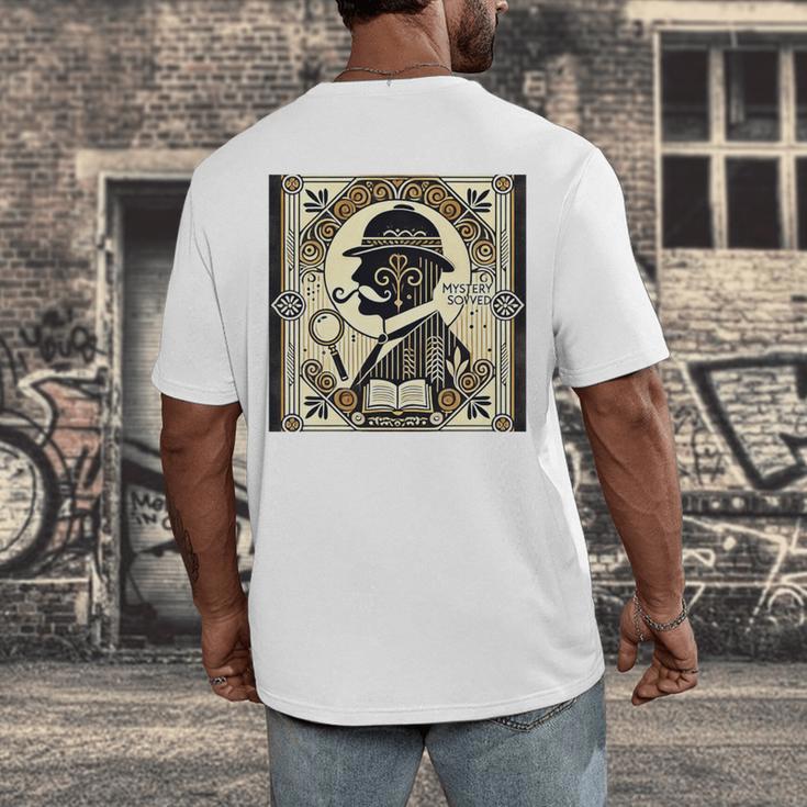 Poirot Mystery Books Vintage Detective Premium Tri-Blend Men's Back Print T-Shirt Poirot Mystery Books Vintage Detective Premium Tri-Blend Men's Back Print T-Shirt