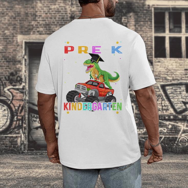 Pre k Graduation 2025 Pre-k Kindergarten Graduate Dinosaur Premium Tri-Blend Men's Back Print T-Shirt