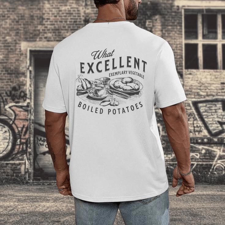 Pride And Prejudice Books What Excellent Boiled Potatoes Men's Back Print T-Shirt Pride And Prejudice Books What Excellent Boiled Potatoes Men's Back Print T-Shirt