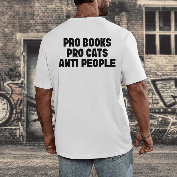 PRO Books PRO Cats Anti People Men's Back Print T-Shirt