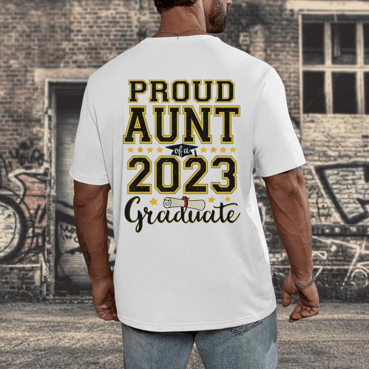 Proud Aunt Of A 2023 Graduate Family Matching Graduation Men's Back Print T-Shirt
