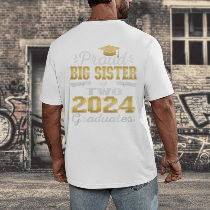 Proud Big Sister Of Two 2024 Graduate Class 2024 Graduation Premium Men's Back Print T-Shirt