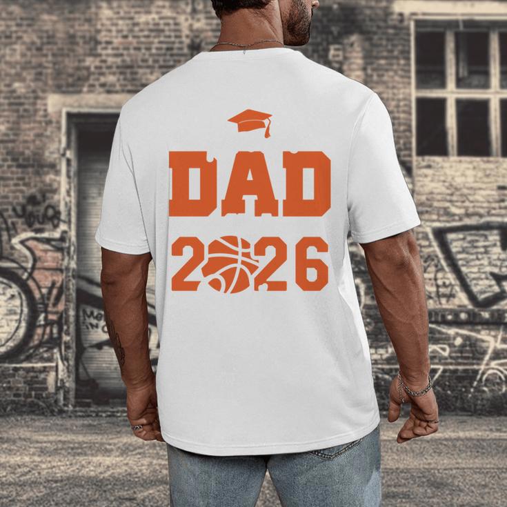 Proud Dad Of A 2026 Senior Basketball Graduation Family Men's Back Print T-Shirt