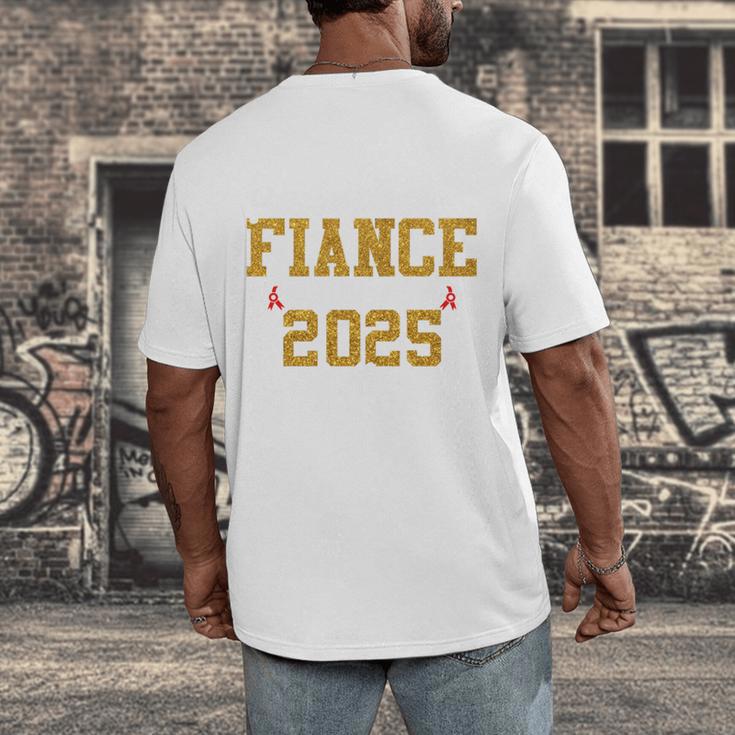 Proud Fiance Of A 2025 Graduate Fiance Graduation 2025 Senio Men's Back Print T-Shirt