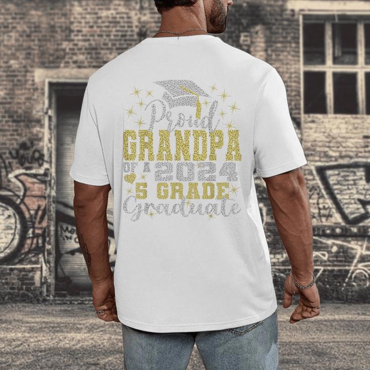 Proud Grandpa Of 5th Grade Graduate 2024 Family Graduation Men's Back Print T-Shirt
