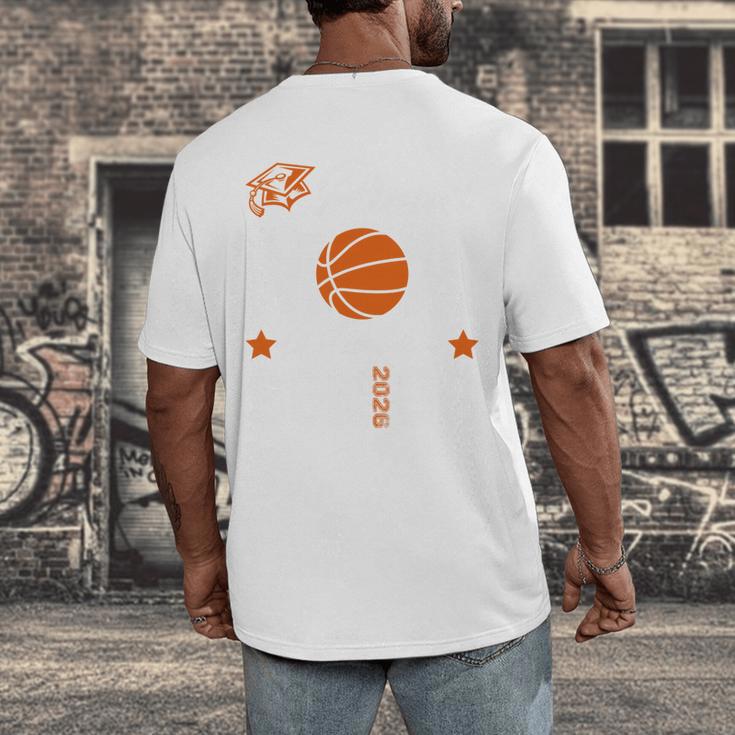 Proud Mom Of a Basketball Senior Class Of 2026 Graduation Men's Back Print T-Shirt