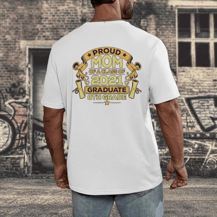 Proud Mom Graduation Of 8th Grade Graduate Men's Back Print T-Shirt