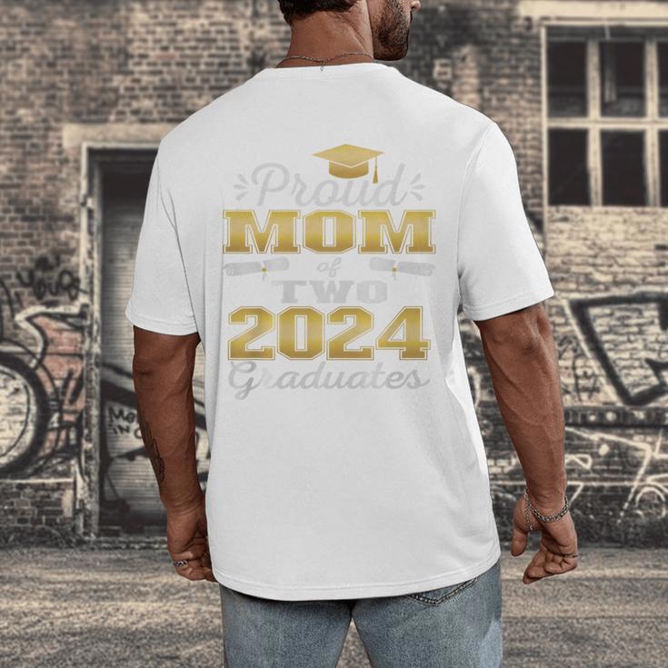 Proud Mom Of Two 2024 Graduate Class 2024 Graduation Family Premium Men's Back Print T-Shirt