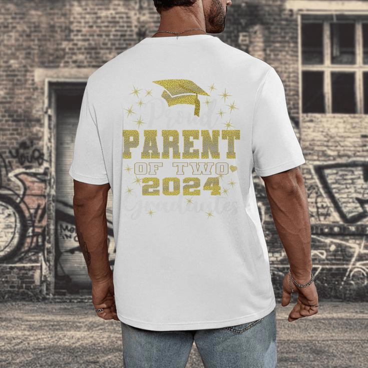 Proud Parent Of Two 2024 Graduate Class 2024 Graduation Premium Men's Back Print T-Shirt