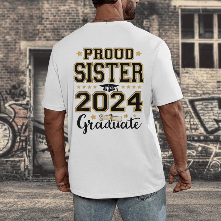 Proud Sister Of A 2024 Graduate Senior Graduation Men's Back Print T-Shirt