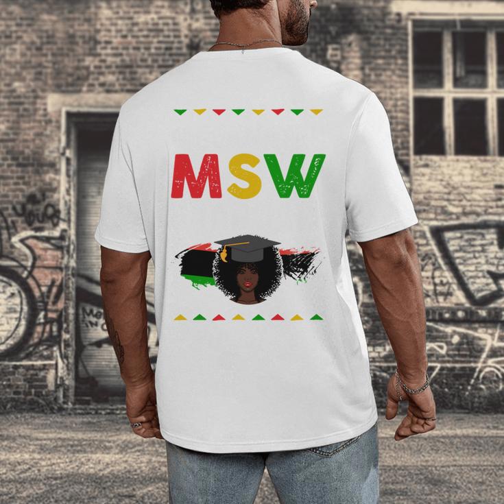 Queen MSW Social Work Grads Masters Graduation Men's Back Print T-Shirt