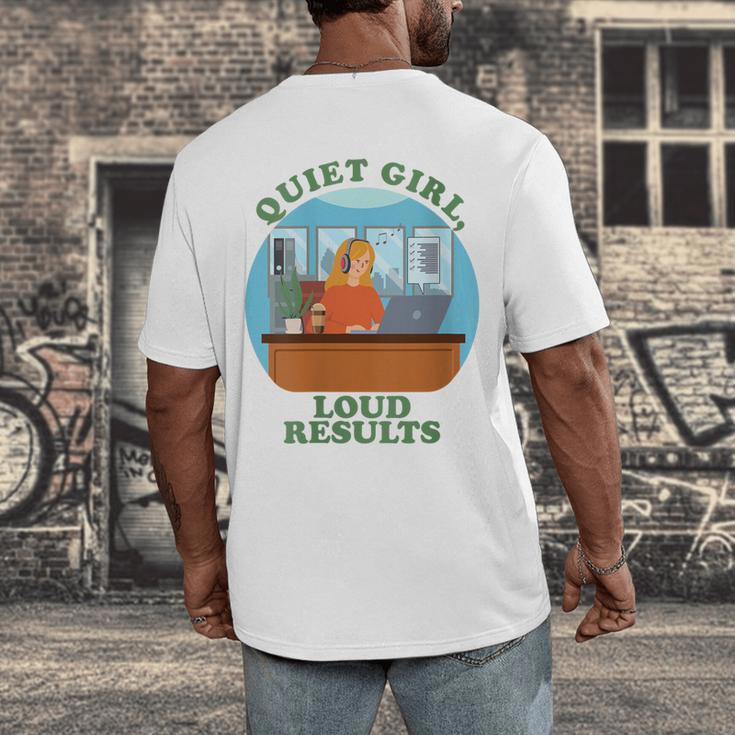 Quiet Girl Loud Results Introvert Office Staff Secretary Men's Back Print T-Shirt Quiet Girl Loud Results Introvert Office Staff Secretary Men's Back Print T-Shirt