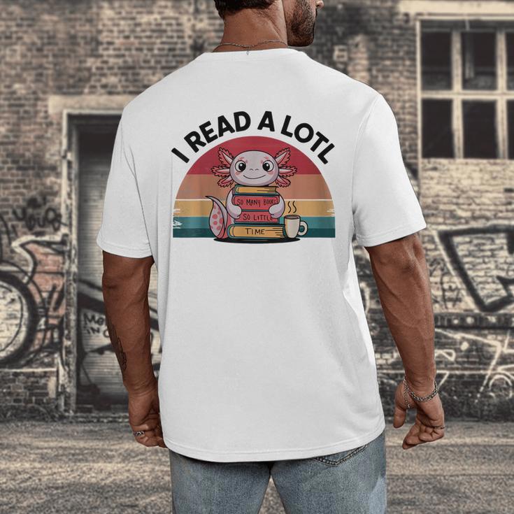 I Read Alotl Axolotl Retro Reading Books Lover Vintage Men's Back Print T-Shirt