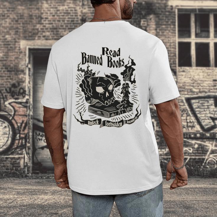 Read Banned Books Unlock Forbidden Knowledge Men's Back Print T-Shirt Read Banned Books Unlock Forbidden Knowledge Men's Back Print T-Shirt