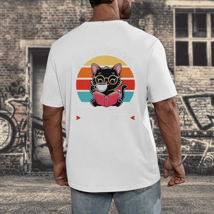 Read Books Drink Coffee Fight Evil Cat Premium Men's Back Print T-Shirt